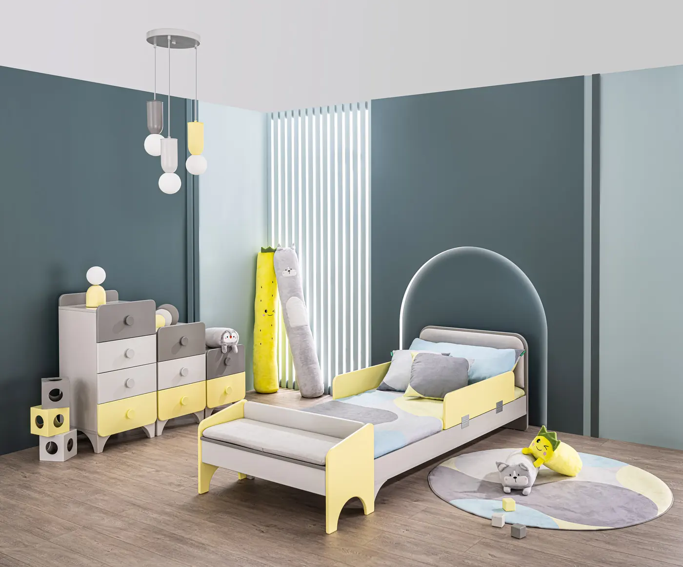 Minia bed with rounded edges