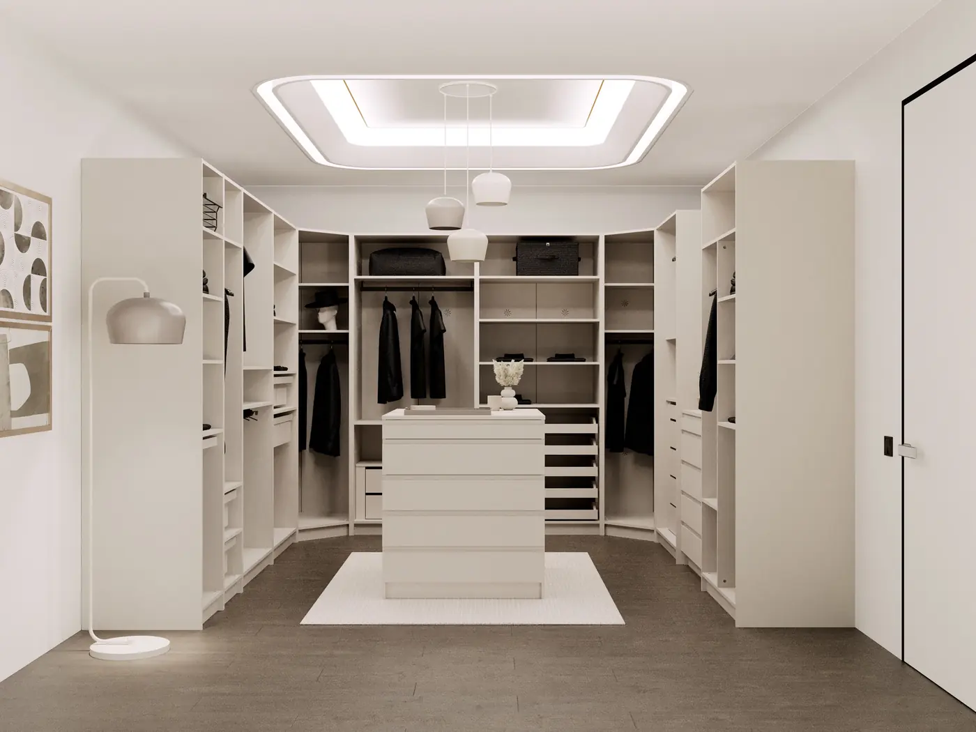 York dressing room with open wardrobe modules